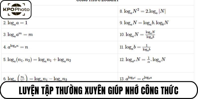 Luyện tập thường xuyên giúp nhớ công thức